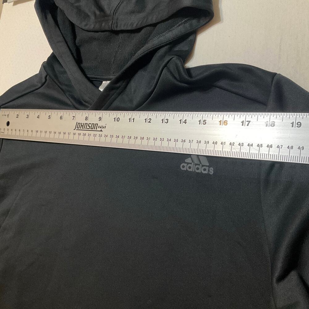 Adidas Men Hoodie size XL Black Long Sleeve Kangaroo Pouch Active Pullover - Picture 4 of 9